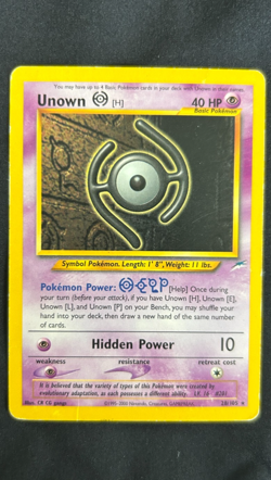 1995-2000 Pokemon TCG Neo Destiny Unown (H) #28/105 - MP - Image 1