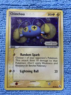 Pokemon - Chinchou - 50/92 Rare Stamped Holo Ex Legend Maker MP/LP+ - Image 1