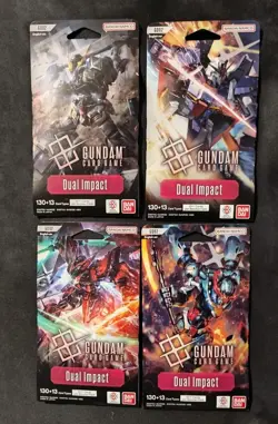Gundam TCG Card Game Duel Impact Sleeved Booster Pack x 4 Art Set Sealed English - Image 1