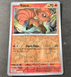 Pokemon 151 Vulpix Reverse Holo Common Card 037/165 NM - Image 1