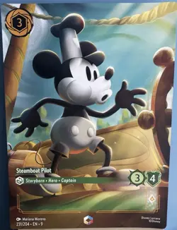 Disney Lorcana Oversized Jumbo Promo Only Card Rare Mickey Mouse Steamboat Pilot - Image 1