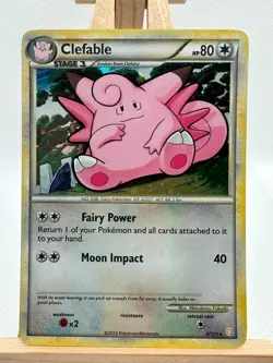 CLEFABLE Holo 3/123 RARE HeartGold SoulSilver Pokemon Card 2010 LP - Image 1