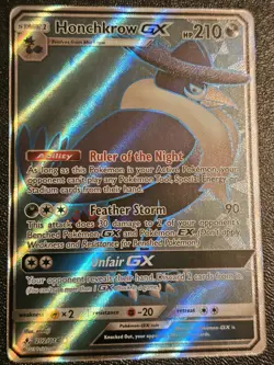 Pokemon TCG Honchkrow GX Unbroken Bonds Holo Card 202/214 Full Art Ultra Rare - Image 1