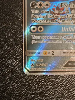 Pokemon TCG Honchkrow GX Unbroken Bonds Holo Card 202/214 Full Art Ultra Rare - Image 5