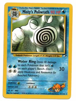 Pokemon Card: Misty's Poliwrath 31/132 Gym Heroes Set Rare! GD - Image 1