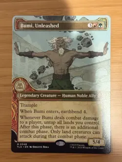 Bumi, Unleashed (Showcase) Borderless NM MTG: Avatar The Last Airbender - Image 1
