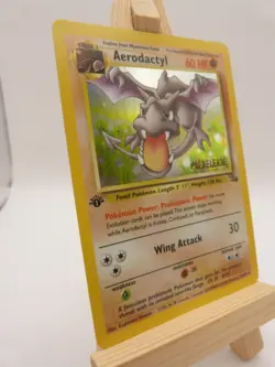 Pokemon Holo Rare Card : Aerodactyl 1/62 (Prerelease) (1st Edition) (Fossil) - Image 2