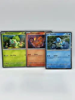 151 Promo Card Bundle: Bulbasaur, Charmander, Squirtle - SVP046-47-48 ALL SWIRLS - Image 1