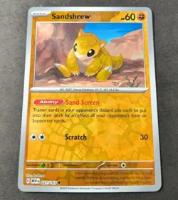 Pokemon 151 Sandshrew Reverse Holo Common Card 027/165 NM - Image 1