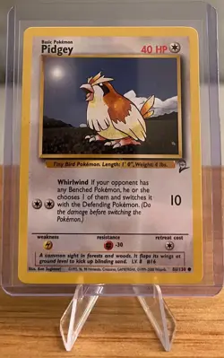 Pidgey #16 Non-Holographic Pokemon Card Near Mint - 86/130 Common - Base Set 2 - Image 1