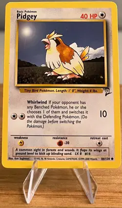 Pidgey #16 Non-Holographic Pokemon Card Near Mint - 86/130 Common - Base Set 2 - Image 3