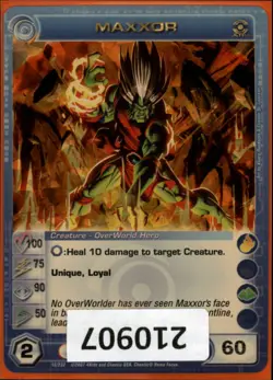 (210907) MAXXOR 100/75/90/50/60 (2 Max Stats) Ultra Rare Foil Chaotic Card - Image 1