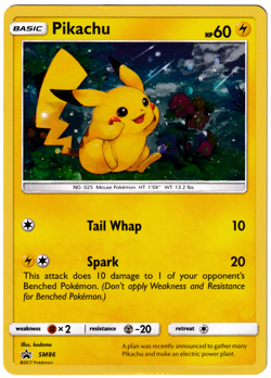 Pikachu SM86 Black Star Promo Holo Sun & Moon Pokemon Card LP - Image 1