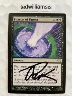 Beacon of Unrest MtG Planechase NM Signed Autographed Alan Pollack - Image 1