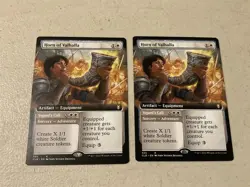 2 x mtg borderless Horn of Valhalla, Commander Legends Baldur's Gate, unplayed - Image 1