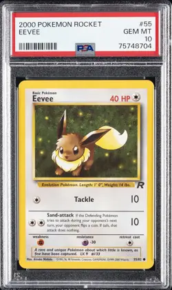 2000 POKEMON ROCKET #55 EEVEE PSA 10 - Image 1