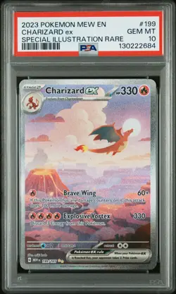 2023 POKEMON MEW EN-151 SPECIAL ILLUSTRATION RARE #199 CHARIZARD EX PSA 10 - Image 1