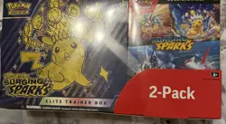 Pokemon Scarlet & Violet Surging Sparks ETB + Booster Bundle NEW Sealed 2 Pack! - Image 1