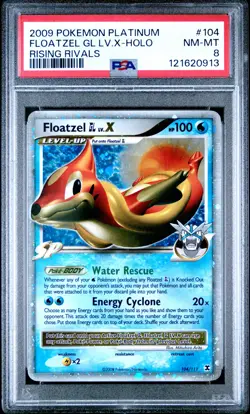 2009 POKEMON PLATINUM RISING RIVALS #104 FLOATZEL GL LV.X-HOLO PSA 8 - Image 1