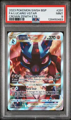 Pokemon TCG Lucario Vstar SWSH291 Sword & Shield Promo PSA 9 - Image 1