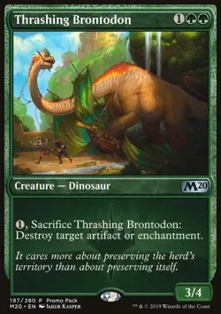 MTG Magic the Gathering Thrashing Brontodon (197/143) Core Set 2020 Promos LP - Image 1