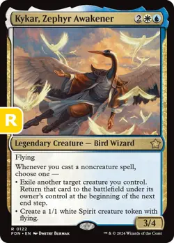 MTG Kykar, Zephyr Awakener Foundations Rare Legendary Creature Bird Wizard NM - Image 2