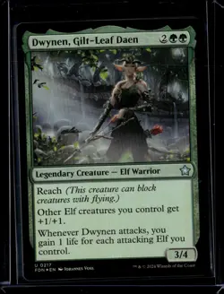 Dwynen, Gilt-Leaf Daen - 217 - Foil - FDN - NM - MTG Magic the Gathering - Image 1