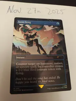 MTG Swan Song 1591 Rainbow Foil Borderless Secret Lair Drop Series Hatsune Miku - Image 2