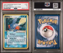 2004 POKEMON GOLD STAR MUDKIP HOLO EX TEAM ROCKET RETURNS # 107 PSA EX 5 - Image 3
