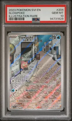 2023 POKEMON SVI EN-SCARLET & VIOLET ILLUSTRATION RARE #204 SLOWPOKE PSA 10 - Image 1