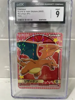 2023 Pokemon Charizard Scarlet & Violet Holo Marumiya Stickers CGC 10 PRISTINE - Image 1