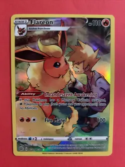 Pokemon TCG Flareon TG01/TG30 Brilliant Stars Trainer Gallery Holo Rare - Image 1