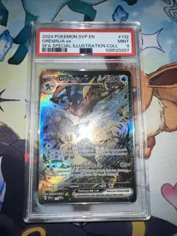 Pokemon Greninja 132 SVP PSA 9 Shrouded Fable Black Star Promo - Image 1