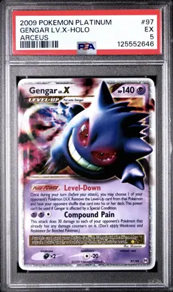 Gengar Lv.X 97/99 Pokemon Platinum Arceus PSA 5 - Image 1