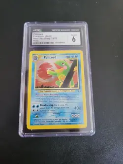 Politoed Holo Cgc 6 Ex/nm Pokemon Card 2001 Neo Discovery 8/75 (Psa) Graded - Image 2
