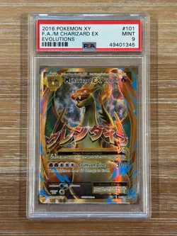 2016 M Charizard ex Full Art Pokemon Evolutions Ultra Rare 101/108 PSA 9 - Image 1