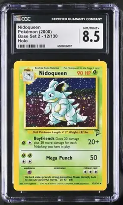 CGC 8.5 Nidoqueen Base Set 2 12/130 Holo 2000 Pokemon Card NM/MINT+ psa - Image 1