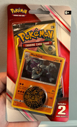 Pokemon 2 Mini 3-Card Booster Packs Team Up Machamp 65/145 Cosmos Holo Promo NEW - Image 1