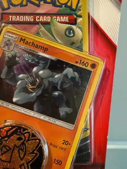 Pokemon 2 Mini 3-Card Booster Packs Team Up Machamp 65/145 Cosmos Holo Promo NEW - Image 3