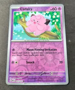 Pokemon 151 Clefairy Reverse Holo Common Card 035/165 NM - Image 1