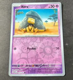 Pokemon 151 Abra Reverse Holo Common Card 063/165 NM - Image 1