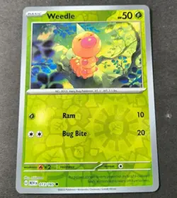 Pokemon 151 Weedle Reverse Holo Common Card 013/165 NM - Image 1