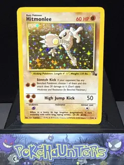 Pokemon Card Hitmonlee 7/62 Fossil Set Rare Holo WOTC Near Mint - Image 1