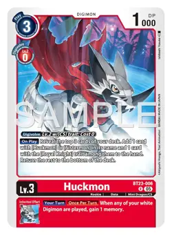 Digimon BT23 Hackers Slumber BT23-006 Huckmon Rare Card Pre Order October - Image 1