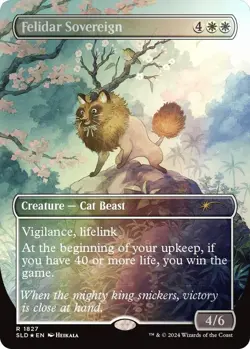 1 x RAINBOW FOIL Felidar Sovereign (1827) Secret Lair - NM-Mint - MTG 1827 - Image 1