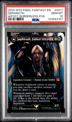 2025 MTG Final Fantasy SEPHIROTH * Artist Borderless Foil #0317 * PSA 10 - Image 1