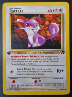 Carte Pokemon - 1ere edition Rattata -Team Rocket 66/82 -TBE- NM/M ED1 - Image 1