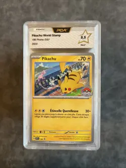 Carte Pokemon Pikachu SVP 190 World Championship League Ligue Stamp PCA 9,5 - Image 1