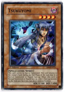 Yugioh TCG Tsukuyomi SD6-EN011 Spellcaster's Judgment 1st Edition Heavy Play - Image 1