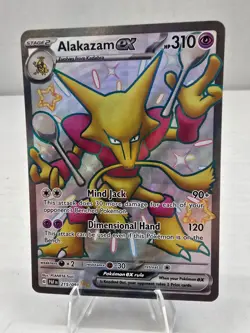 Pokemon Card TCG: Shiny Alakazam ex 215/091 Paldean Fates Ultra Rare Full Art - Image 1